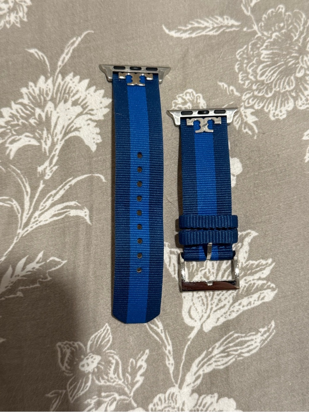 Tory Burch Blue Nylon Stripe Replacement Apple Watch Band for